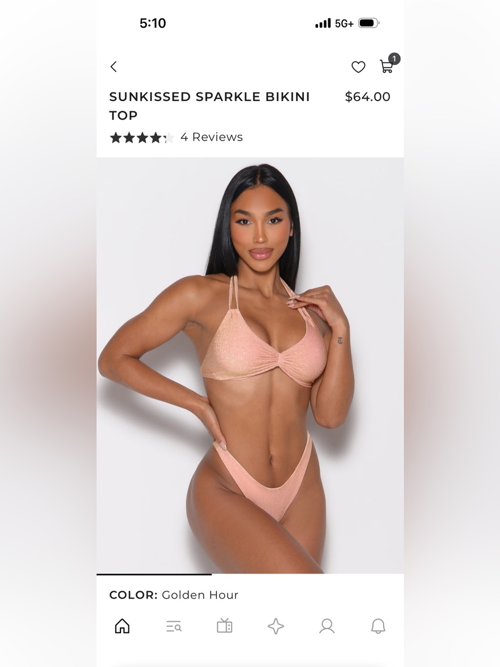 Bombshell NEW sun kisses sparkle bikini top size small